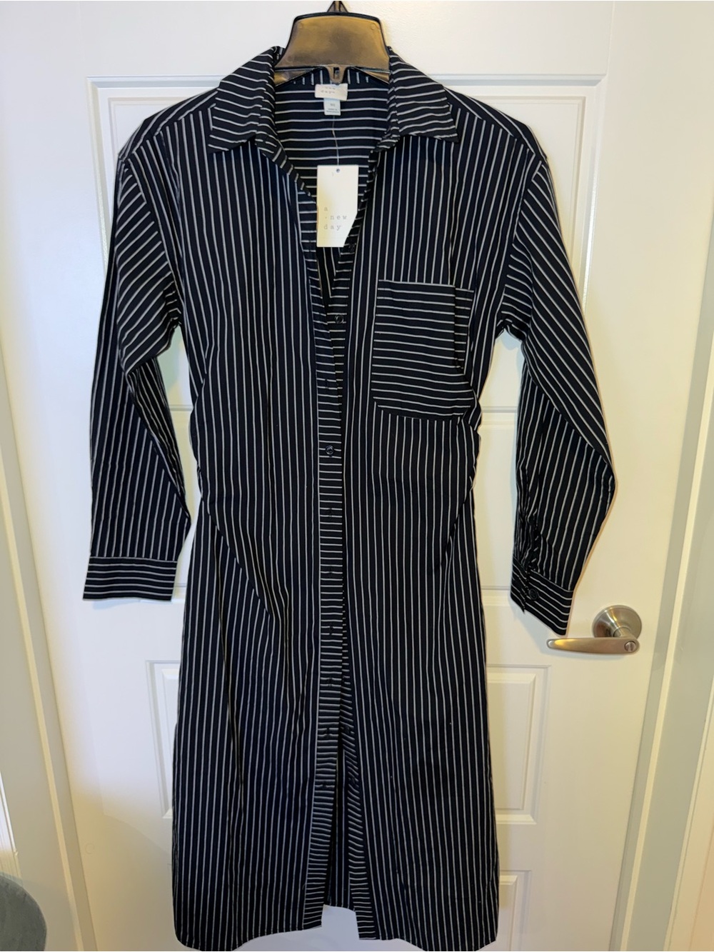 a new day Black and White Striped Shirt Dress